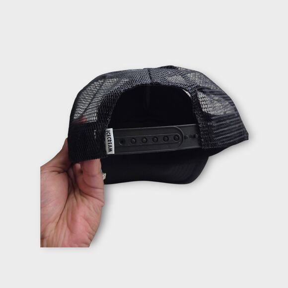 ICECREAM Mesh Trucker Snapback Hat Black Red White Front Patch Adjustable - Picture 3 of 5